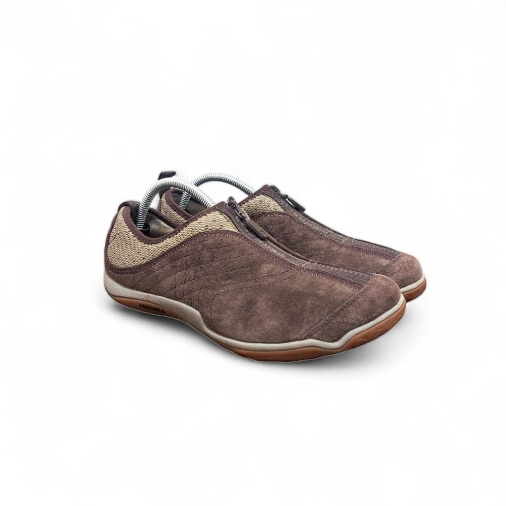 Merrell Lorelei Espresso Suede Zipper Walking Sneakers Women's Size 10